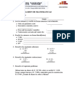 Examen de Matematicas