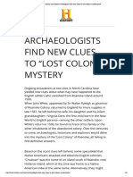 Archaeologists Find New Clues To "Lost Colony" Mystery