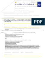 Suivi Evaluation Des Projets Et Programmes en Santé - Catalogue de Formation en Ligne