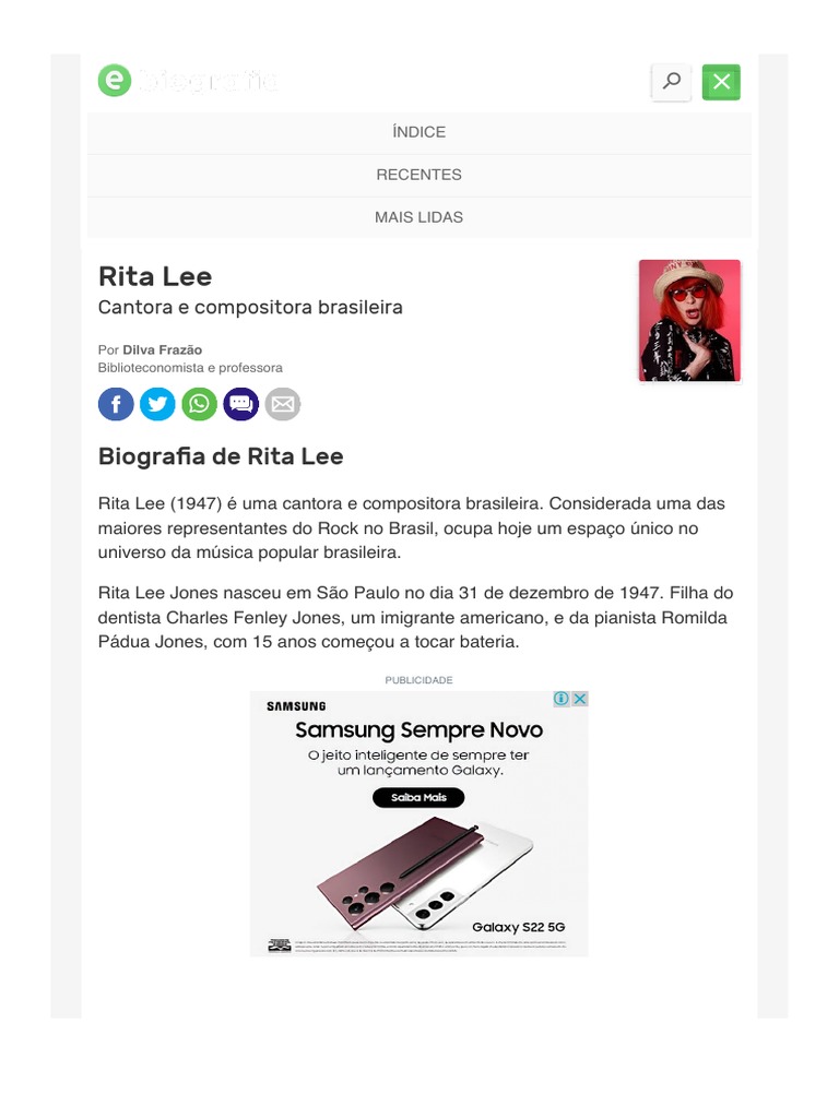 Rita Lee – Wikipédia, a enciclopédia livre