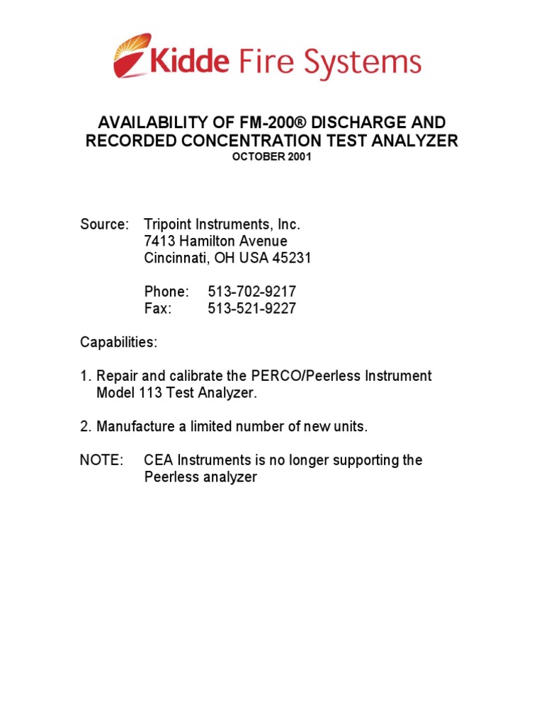 Kidde Model 113 Test Analyzer Repair and Calibration | PDF | Technology ...