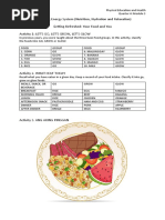 Optimizing Energy System (Nutrition, Hydration and Relaxation) Getting Refreshed: Your Food and You Activity 1: Let'S Go, Let'S Grow, Let'S Glow