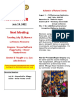 Moraga Rotary Newsletter July 19 2022