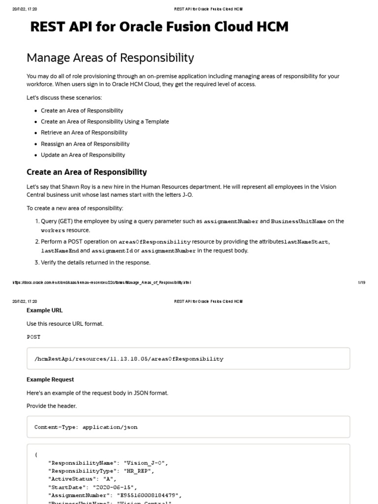 REST API For Oracle Fusion Cloud HCM | PDF | Human Resource Management ...