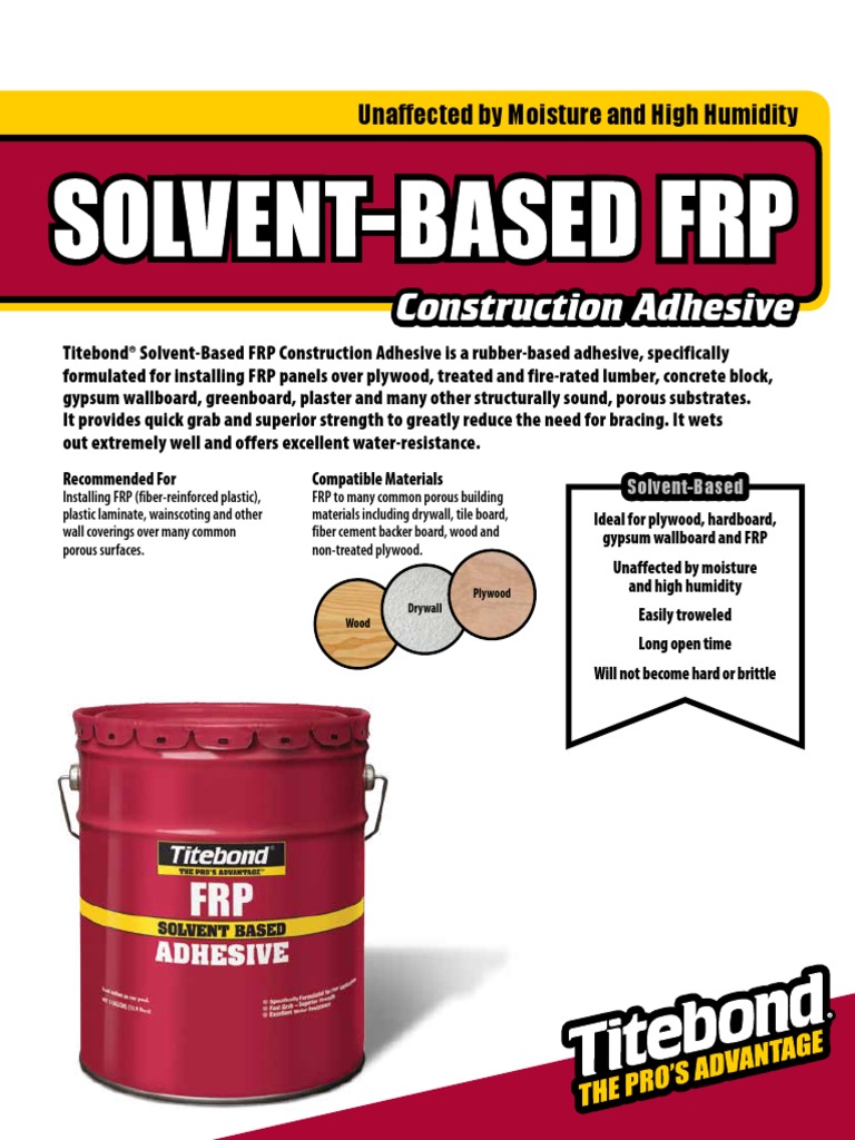 SolventbasedFRPDataSheet PDF Drywall Adhesive