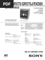 Service Manual: HCD-GRX70/GRX70J/RXD80