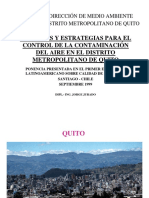 Politicas y Estrategias para El Control de La Contaminación y La Calidad Del Aire en Quito