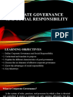 Report On Corporate Governance and Social Responsibility