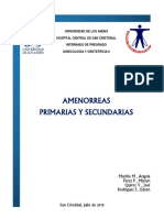 Amenorreas primarias y secundarias