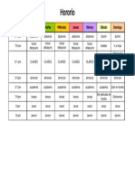 Horario Lunes A Domingo en Color