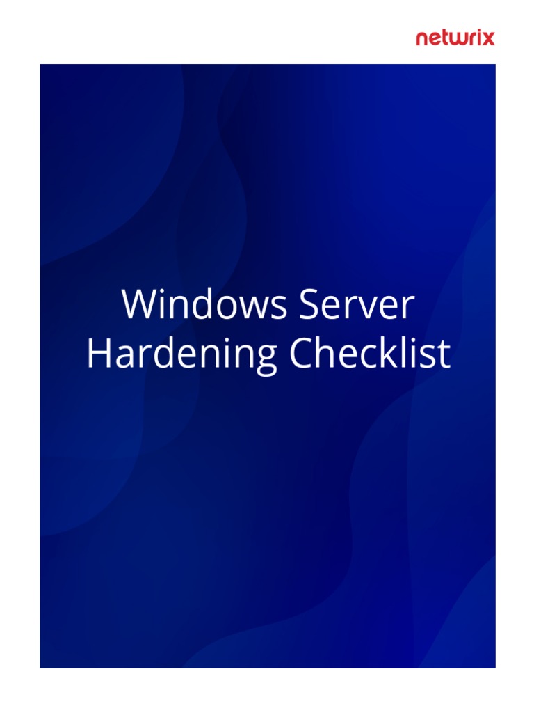 Windows Server Hardening Checklist Download Free PDF Group Policy Windows Registry