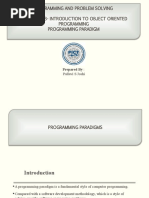 Programming and Problem Solving Lecture - 3-Introduction To Object Oriented Programming Programming Paradigm