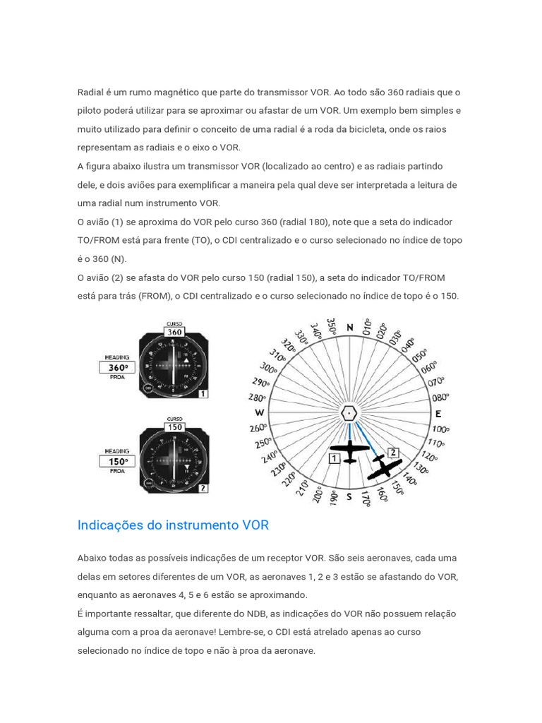 Entendendo Radiais e VOR na Aviação | PDF | Transporte | Aviação