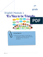 7 Grade English Module 1: It's Nice To Be Friendly