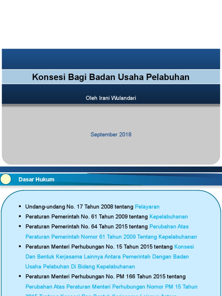 Konsesi Badan Usaha Pelabuhan di Indonesia | PDF