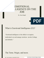 Emotional Intelligence On The JOB: By: Grace Rangel