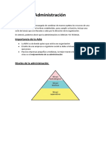 Administración: concepto, importancia y niveles en