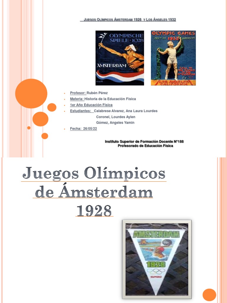 Ámsterdam 1928 y Los Ángeles 1932 PDF Juegos olímpicos