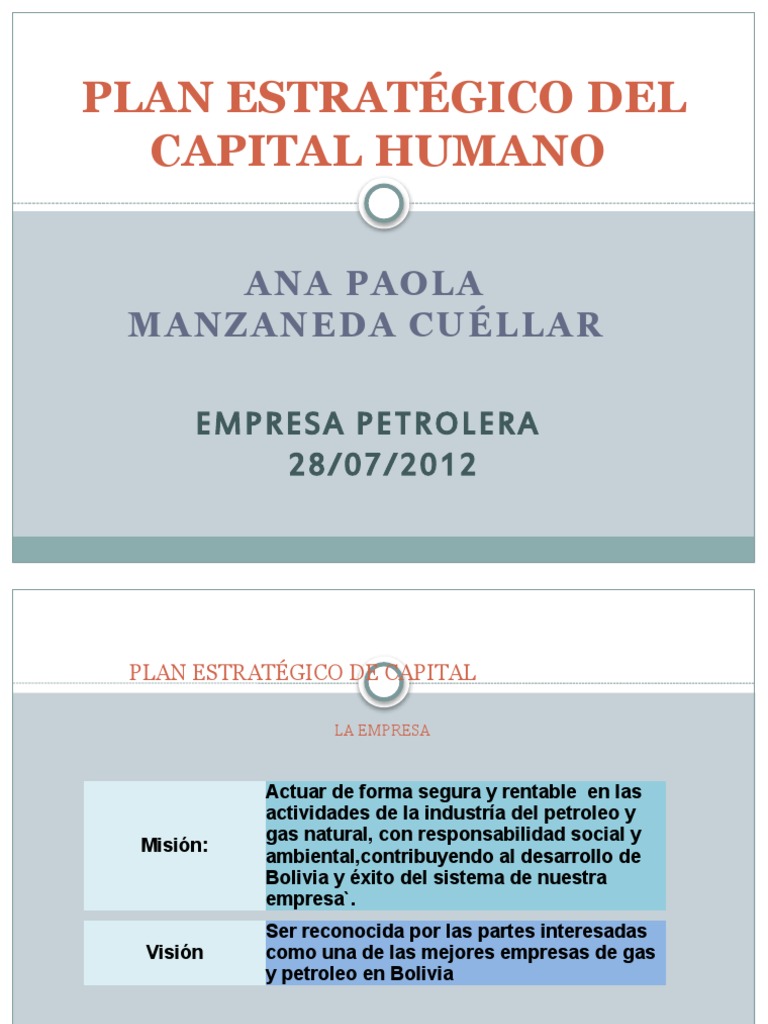 Plan Estratégico Del Capital Humano | PDF | Planificación estratégica