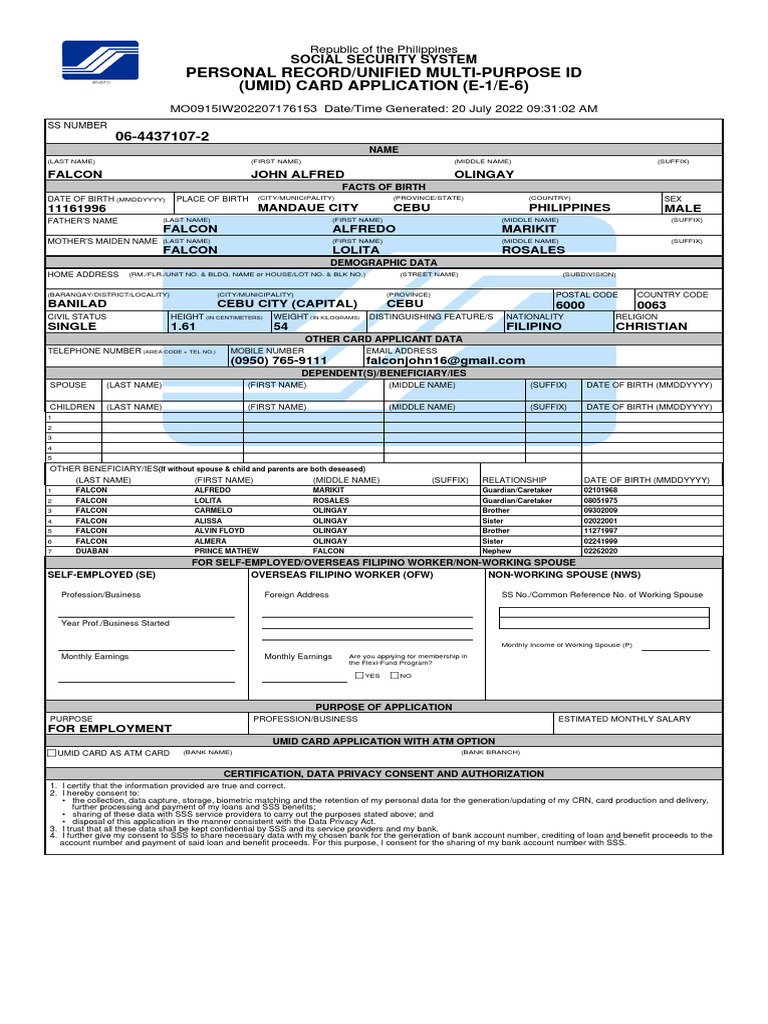 UMID Card Application Guide Philippines | PDF | Identity Document ...
