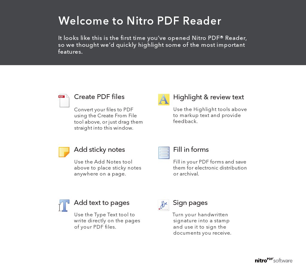Welcome To Nitro PDF Reader: Create PDF Files Highlight & Review Text ...