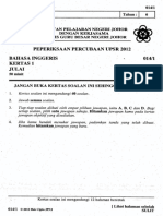 Soalan Percubaan UPSR Johor 2012 Bahasa