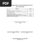 Design and Implementation in Testing and Monitoring of Lead-Acid Battery Using Arduino