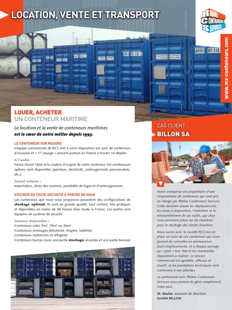 Location et vente de conteneurs RCS | PDF | Stockage de l'énergie ...
