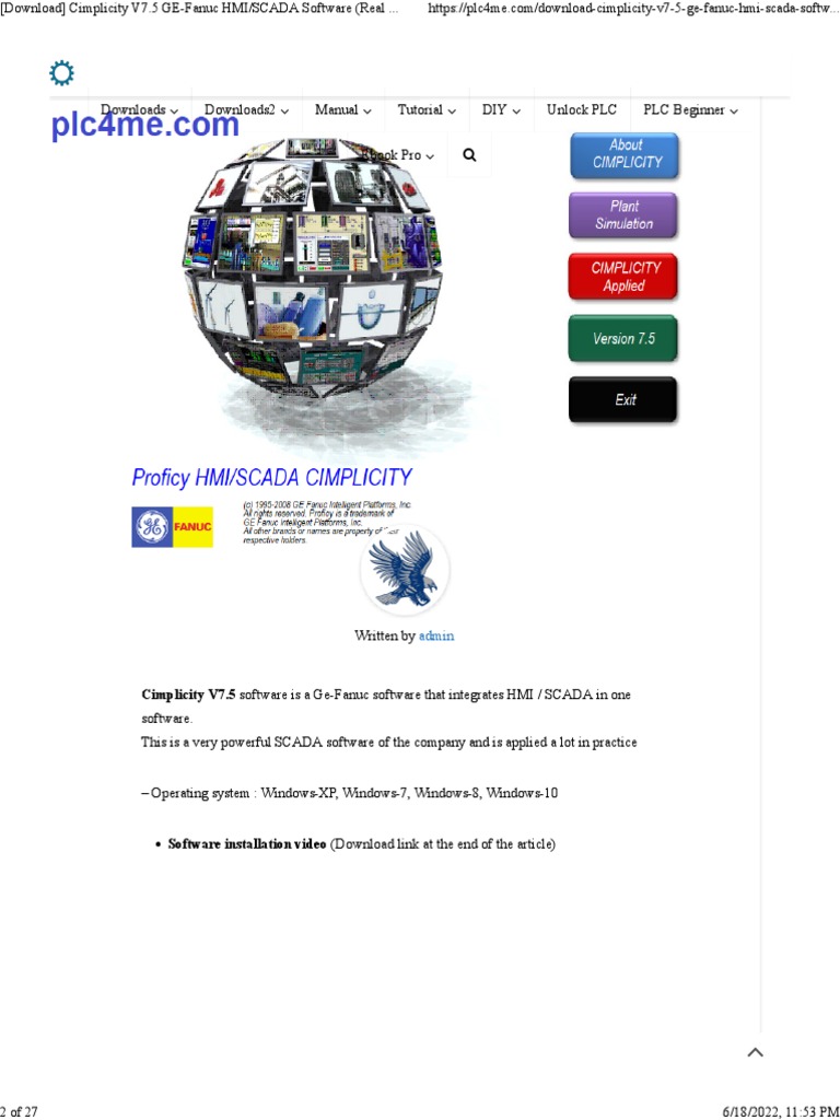 Cimplicity V7.5 HMI/SCADA Software Guide | PDF | Scada | Programmable ...