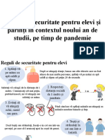 Reguli de Securitate Pentru Elevi Și Părinți În Contextul Noului An de Studii, Pe Timp de Pandemie