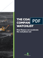 THE COAL COMPANIES WATCHLIST: ASSESSING CORPORATE PLANS