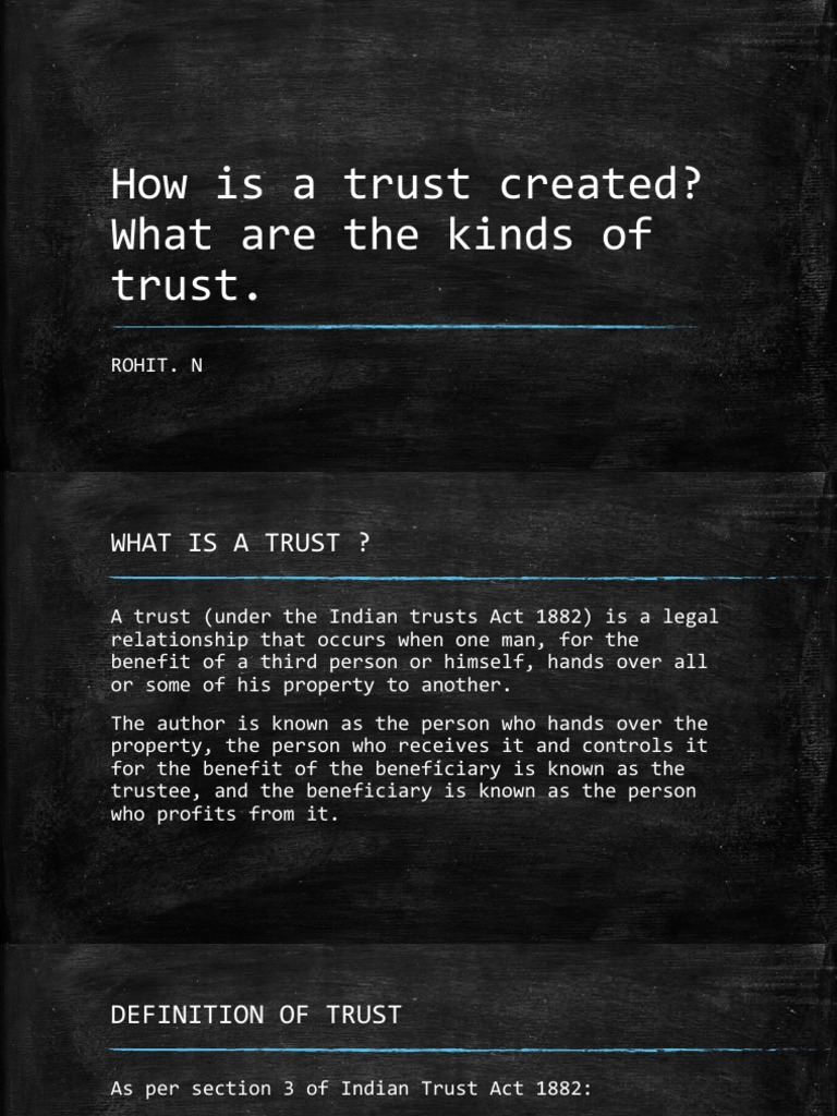 Understanding Trusts in India: Types & Creation | PDF | Trust Law ...
