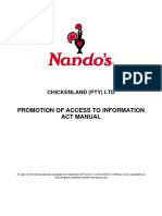 Promotion of Access To Information Act Manual: Chickenland (Pty) LTD