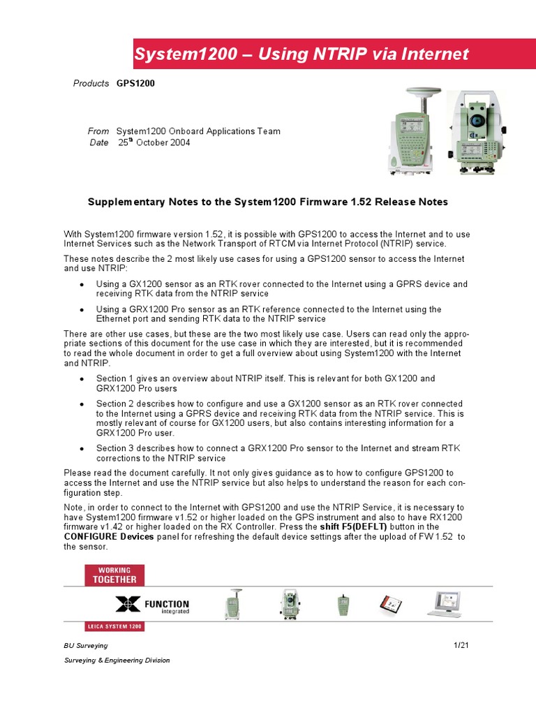 Connect Leica1200 To RTN Using Ntrip | PDF | General Packet Radio ...