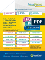 Fatura BrasilCard com opções de parcelamento em até 15x