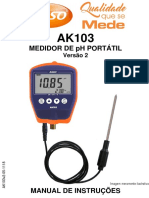 Medidor de pH portátil AK103v2 manual de instruções