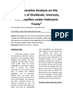 Comparative Analysis On The Taxation On Dividends, Interests, & Royalties Under Indonesian Treaty - Levi Amanda, Venesse, & Veronica Grace