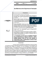 Vãos máximos entre suportes de tubulação