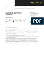 DECLARACIóN DE CONFORMIDAD PARA CONTACTO CON ALIMENTOS-CS721