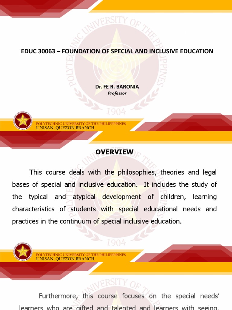 Special and Inclusive Education Course | PDF | Inclusion (Education ...