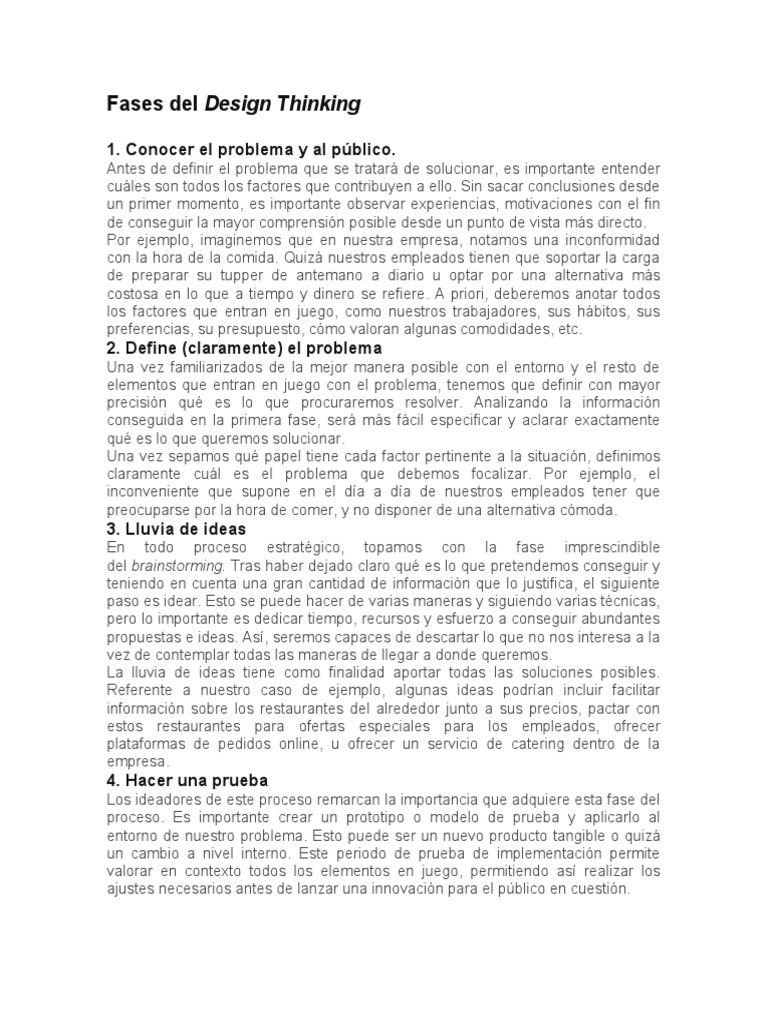 Ejemplos Del Design Thinking | PDF | Business | Lluvia de ideas