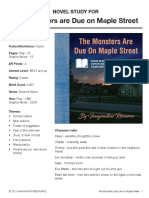 The Monsters Are Due On Maple Street: Novel Study For