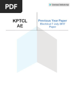 KPTCL AE: Previous Year Paper