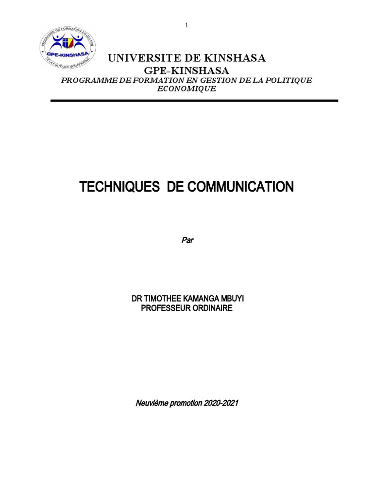 Techniques de Communication Efficaces | PDF | la communication ...