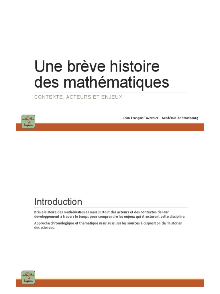 Histoire des mathématiques à travers les âges | PDF | Science | Grèce ...