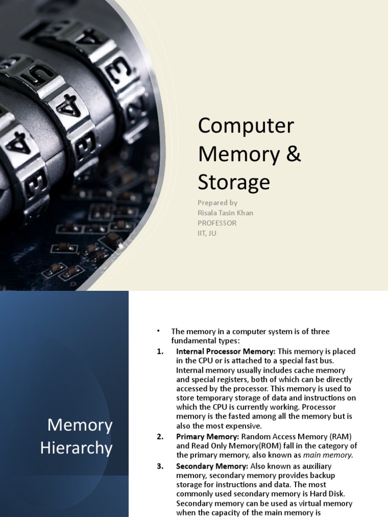 Computer Memory and Storage PDF Random Access Memory Computer