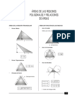 Fórmulas geométricas para calcular áreas de triángulos, cuadriláteros y relaciones entre áreas