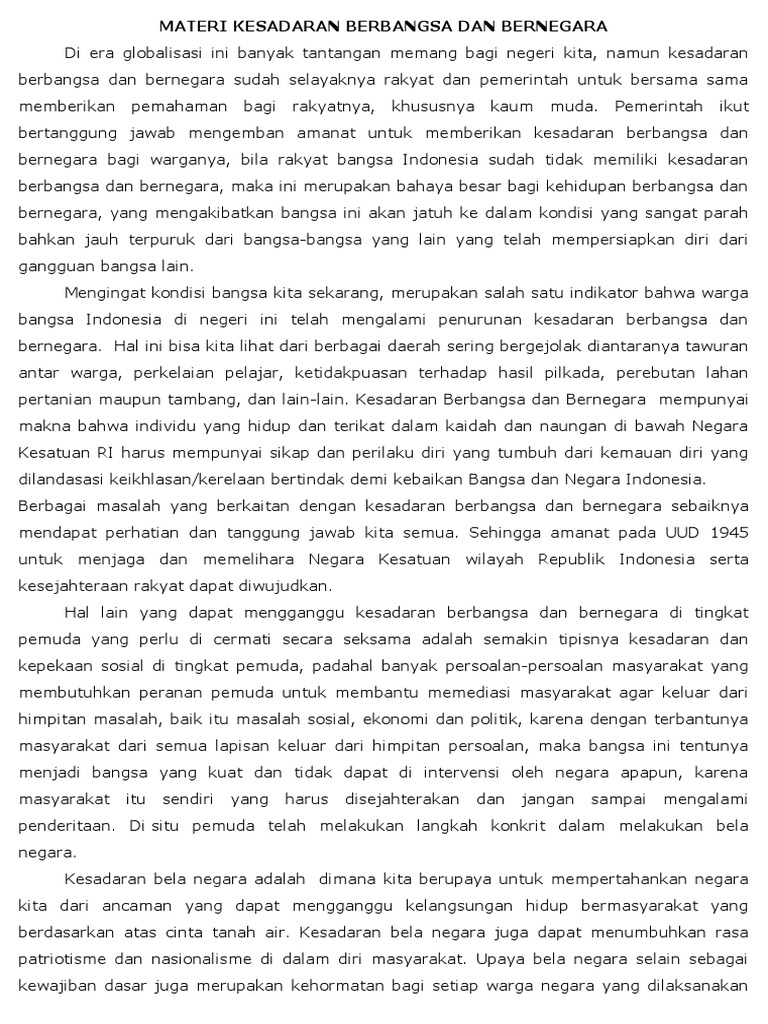Materi mpls kesadaran berbangsa dan bernegara pdf ilmu sosial