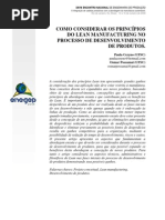 Como considerar os princípios do Lean Manufacturing no Processo de desenvolvimento de Produtos