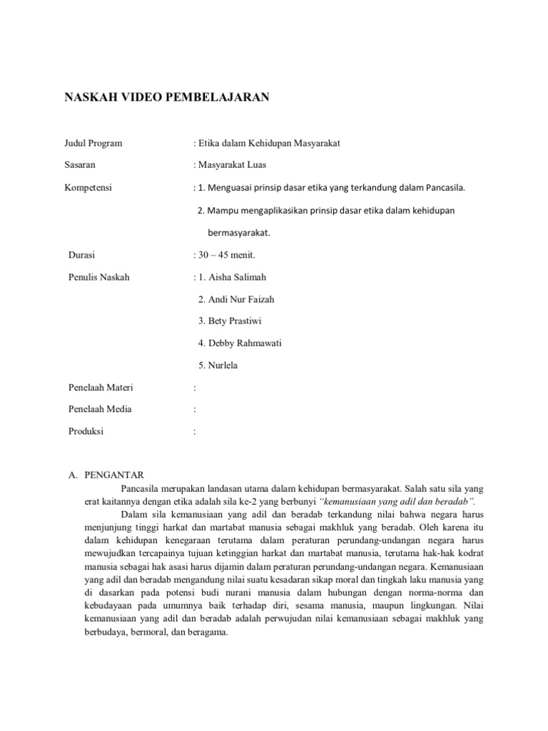 Naskah Video Pembelajaran